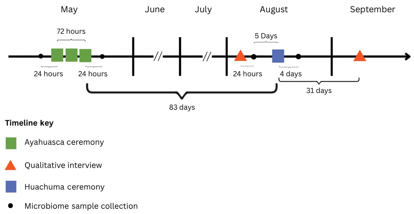 Timeline of ceremonies and data collection